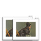 Woman in Brown Leather with Bun Framed & Mounted Print