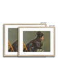 Woman in Brown Leather with Bun Framed & Mounted Print