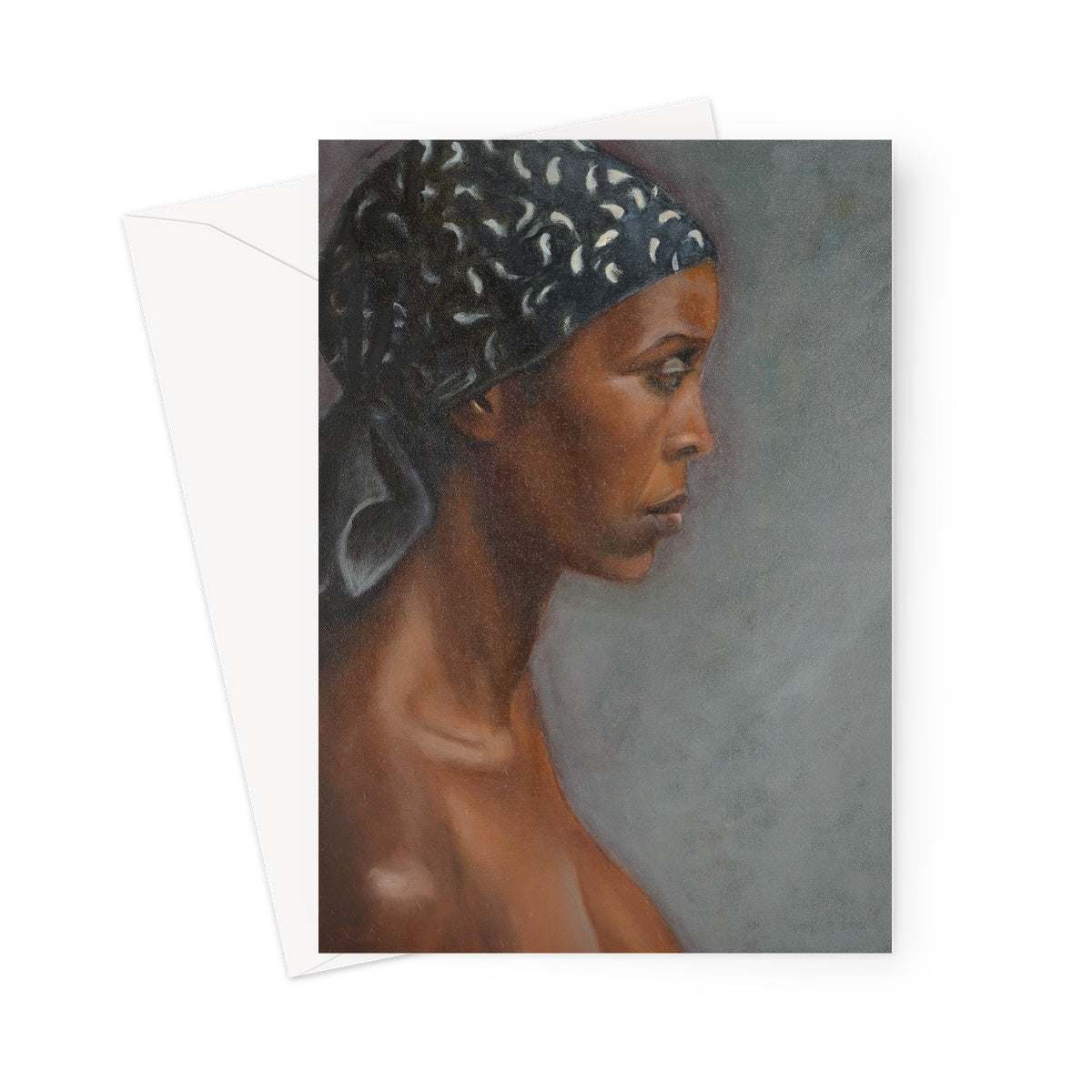 Woman with Kerchief Greeting Card