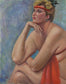Woman With Red Bands, Oil Painting