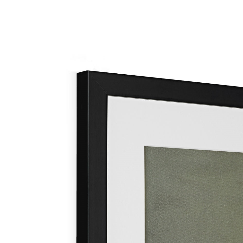 Woman in Brown Leather with Bun Framed & Mounted Print